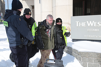 Police Break Up Ottawa Truck Protest : February 2022 : Personal Photo Projects : Photos : Richard Moore : Photographer